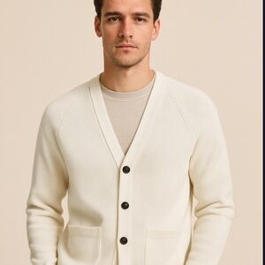 Men’s Banana Republic Cream Cardigan Sweater